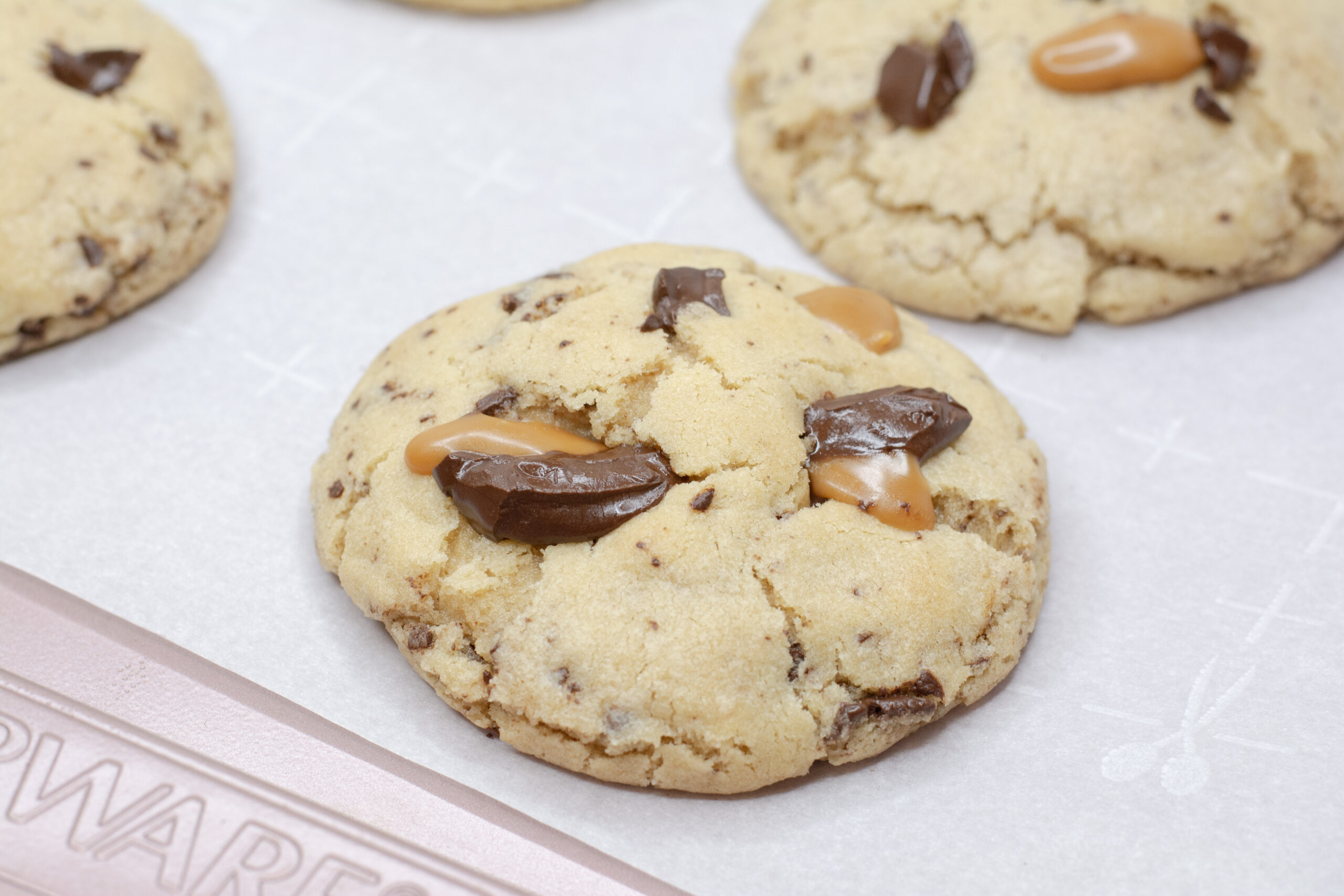 Salted Caramel Cookies close up shot