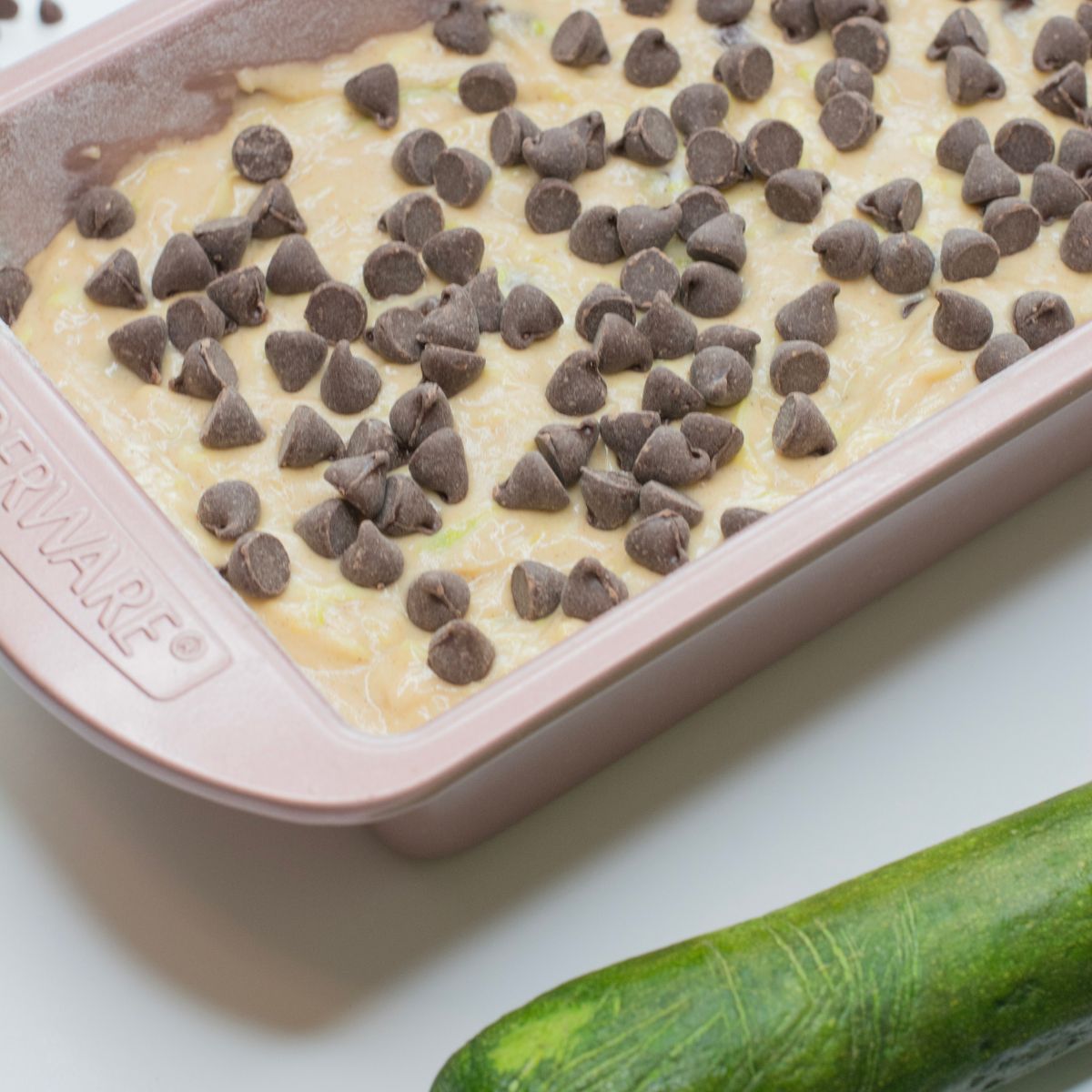 zucchini bread topped with chocolate chips