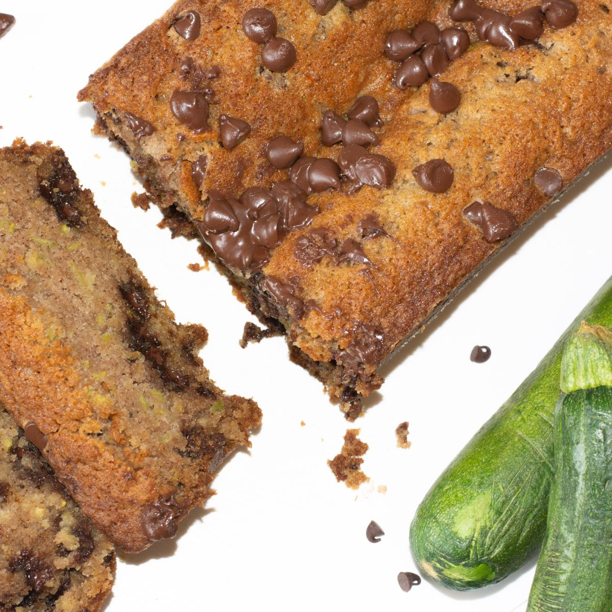 Sliced zucchini bread