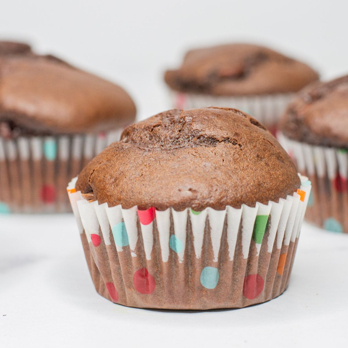 chocolate muffins on a table