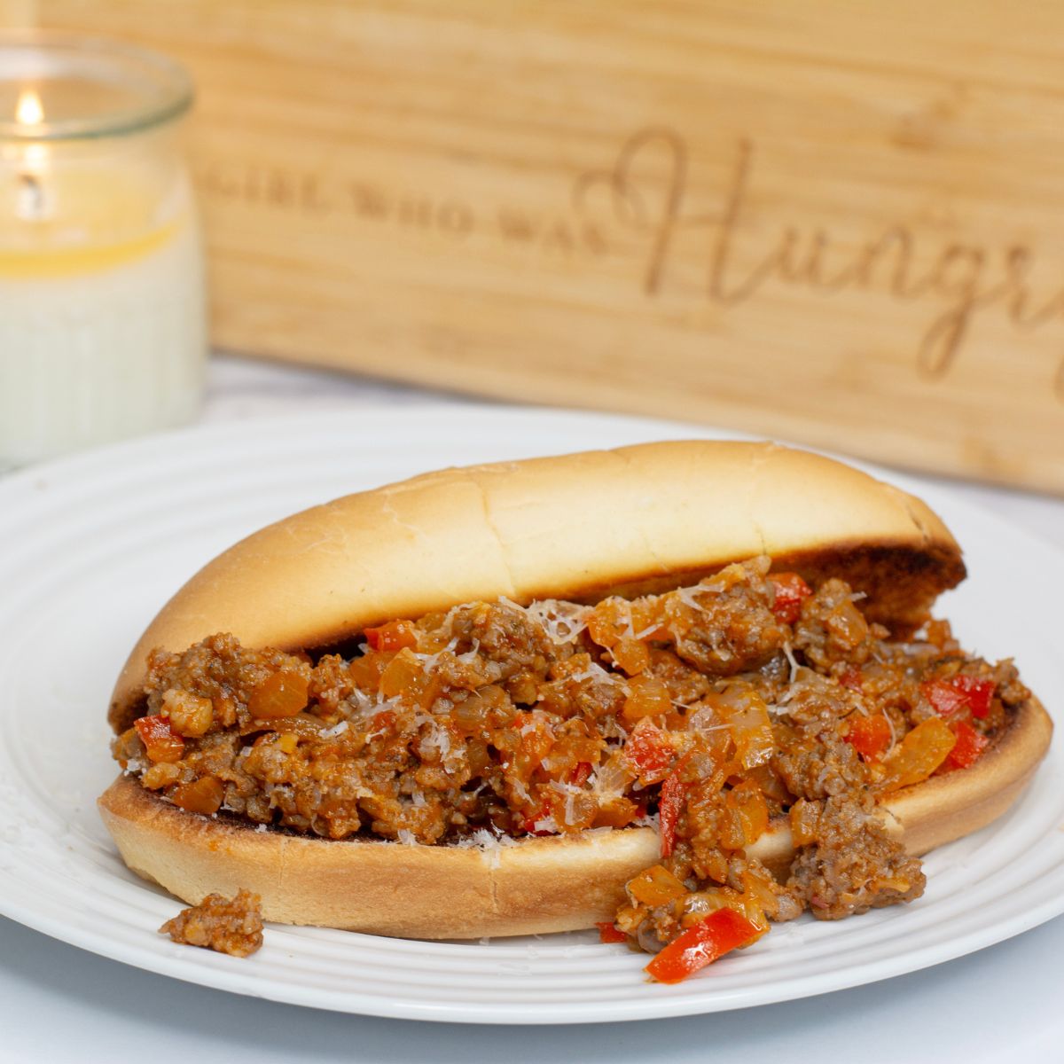 Sausage Sandwiches with peppers, onions and cheese