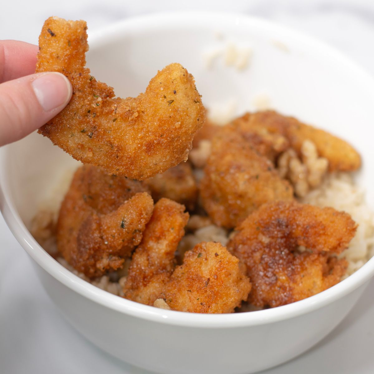 Honey walnut shrimp in a bowl