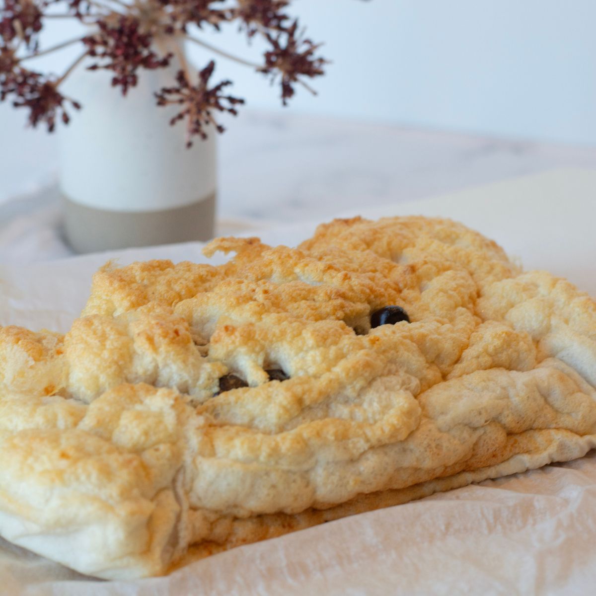 Plain cloud bread fresh out of the oven.