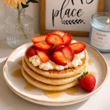 Protein pancakes on a plate