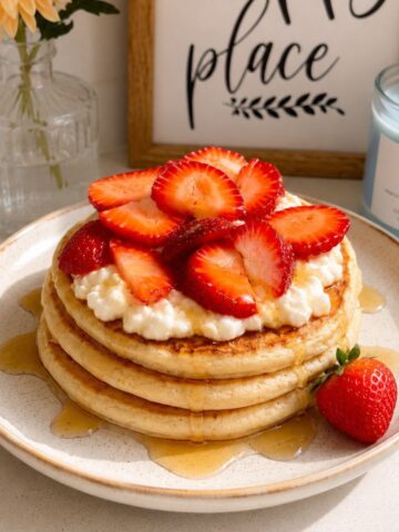 Protein pancakes on a plate
